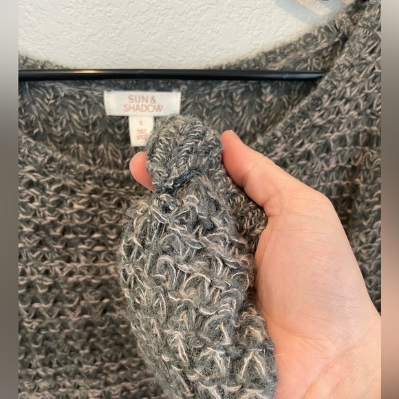 Sun & Shadow Green Mixed Stitch Women’s Small Green Crew Neck Pull Over Sweater - Picture 9 of 10